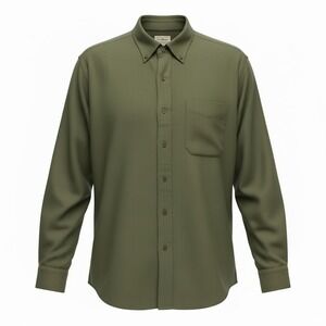 L.L. Bean Occasions Button Down Long Sleeve Men's Shirt Size L Cotton Flannel